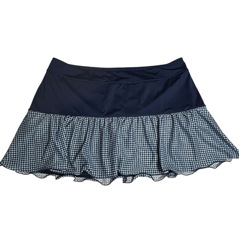 Vineyard Vines Performance Womens XL Navy Gingham Ruffle Skort Tennis Golf